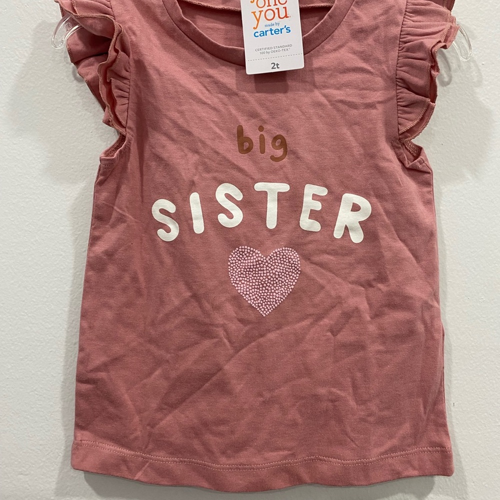 Carter's Mauve 'Big Sister' Ruffle Sleeve Tee